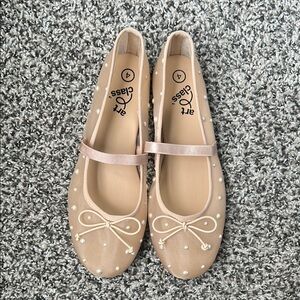 Art Class Beige Ballet Flats with Pearl Accents